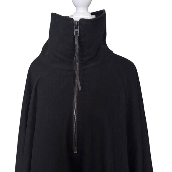 Preach Cape Coat Black Funnel Neck Zip Up Oversized Poncho Size L NWOT - Picture 2 of 11